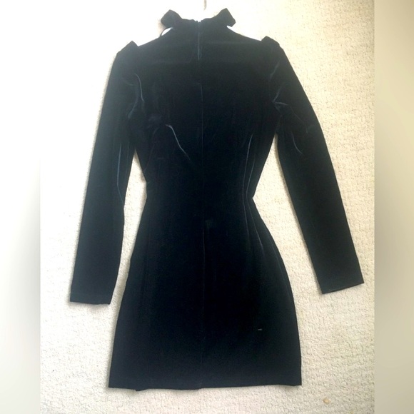 Black Bodycon Velvet Mini Dress - Perfect Condition! - Picture 5 of 11